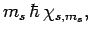 $\displaystyle m_s \hbar \chi_{s,m_s},$