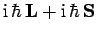 $\displaystyle {\rm i} \hbar {\bf L} + {\rm i} \hbar {\bf S}$