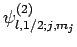 $\psi^{(2)}_{l,1/2;j,m_j}$