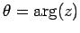 $\theta={\rm arg}(z)$