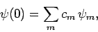 \begin{displaymath}
\psi(0) = \sum_m c_m \psi_m,
\end{displaymath}